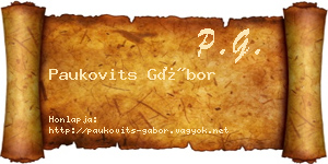 Paukovits Gábor névjegykártya